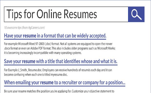 Tips for Online Resumes