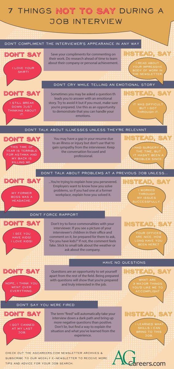 7 Things Not to Say during a Job Interview | Infographic | AgCareers.com